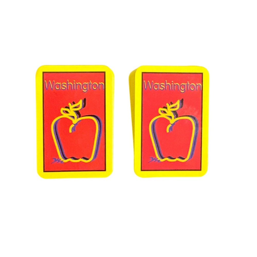 Vintage Washington Souvenir Mini Playing Cards Red Apple Graphic